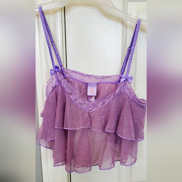 Savage fenty lacy not racy crop cami purple lavender small euc - Picture 1 of 8